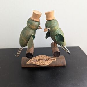Vintage 1979 Antique Wooden Bar Set